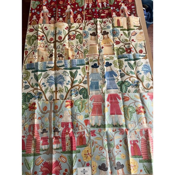 Winhall Other - Winhall Fabric Samples 8 Pieces 17" X 17" Linen Blend Life on the Hill Pattern